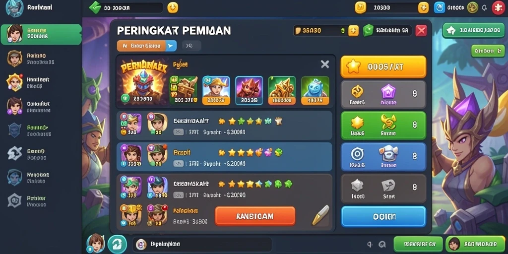 Tampilan permainan yang menarik dan penuh warna.