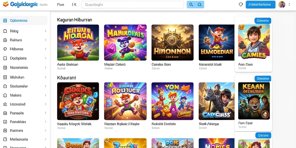 Tampilan awal game yang menarik dengan banyak pilihan.